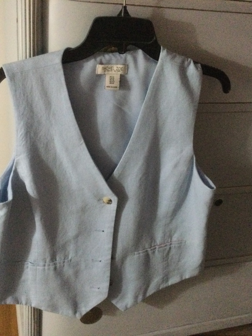 Rachel Zoe Sky Blue Linen Blend Vest 12